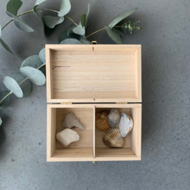 Houten schatkist/bewaarbox met naam