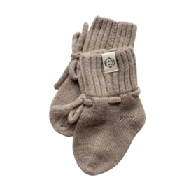 Newborn Merino Wol Slofjes / Booties | Taupe