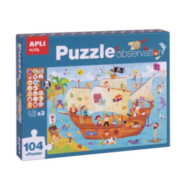 Zoek & Vind Puzzel Piratenschip | 104 stuks | APLI