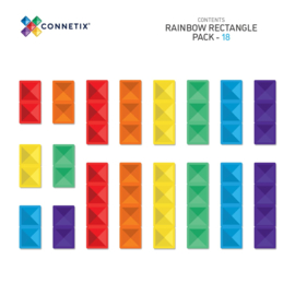 Connetix Rainbow Rectangle / Rechthoeken set | 18 stuks