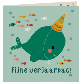 Dubbele kaart met envelop - Fijne verjaardag! 