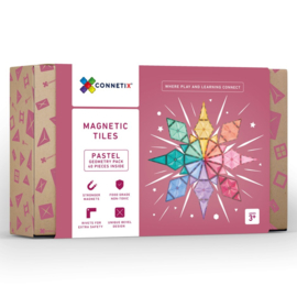 Connetix Geometry Pastel Pack | Magnetische tegels | 40 stuks