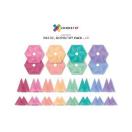 Connetix Geometry Pastel Pack | Magnetische tegels | 40 stuks