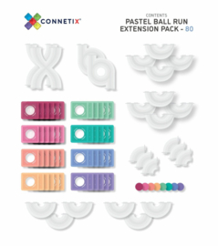 Connetix Ball Run Pastel Uitbreiding | Magnetische tegels | 80 stuks