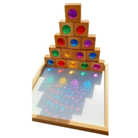 Blokkenset met gekleurde vensters, 25 stuks | Bauspiel