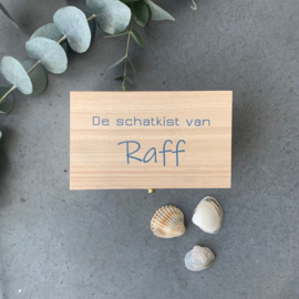 Houten schatkist/bewaarbox met naam