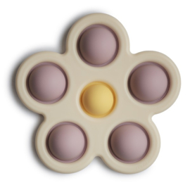 Mushie | Pop It Speeltje | Flower Soft Lilac/Daffodil/Ivory