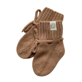 Newborn Merino Wol Slofjes / Booties | Walnut