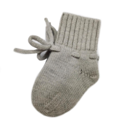 Newborn Merino Wol Slofjes / Booties | Grey