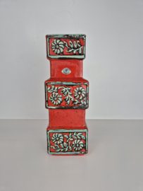 West-Germany Ü-Keramik vaas rood/groen 1303-25