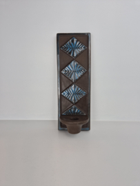 Knabstrup Keramiek wand kaarsenhouder bruin/blauw