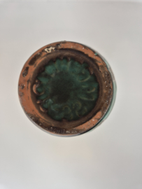 West-Germany Carstens Tonnieshof vaas met oor aqua/zwart 1515-22