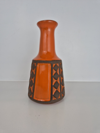 Frank Keramik vaas oranje/bruin