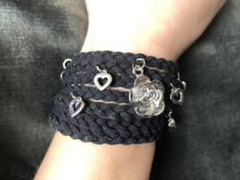 Armband vlecht breed zwart