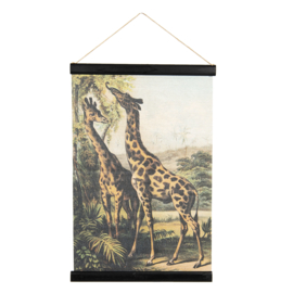 Wandkaart giraffen 40x60