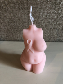 Vrouwen torso kaars Fck Cancer roze