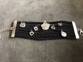 Armband vlecht breed zwart