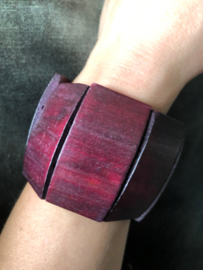 Houten armband mahonie kleur