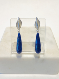 Zilver + Lapis lazuli druppels