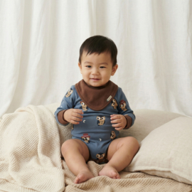 Dribble Bib Sweat Solid Brown | Maxomorra