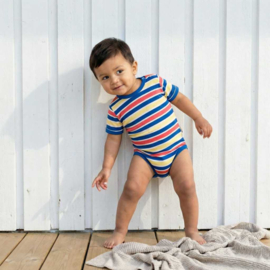 Romper Stripes mix Blue | Maxomorra