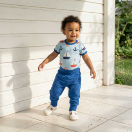Broekje Rib Solid Blue | Maxomorra