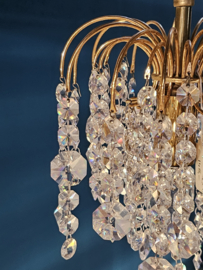 Vintage Hollywood regency set hanglampjes kristal (model teardrop)