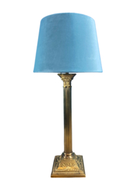 Antiek gouden sfeerlamp / tafellamp goudkleur met nieuwe lampenkap.