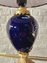 Prachtige vintage lamp met nieuwe velours lampenkap, sfeerlamp, tafellamp