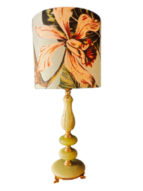 Vintage onyx sfeerlamp / tafellamp met nieuwe kap.