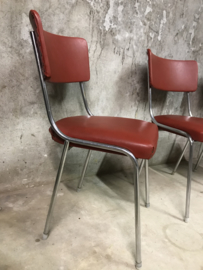 Set retro vintage eetkamerstoelen, stoelen, jaren 50/60.