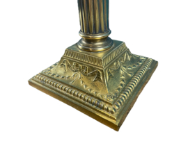 Antiek gouden sfeerlamp / tafellamp goudkleur met nieuwe lampenkap.