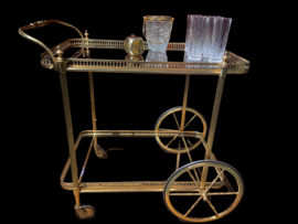 Hollywood regency serveerwagen, bar cart vintage Italië 🇮🇹