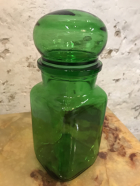 Vintage voorraadpotten groen glas