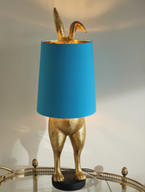 Sfeerlamp konijn Hiding Bunny goud / blauw lamp
