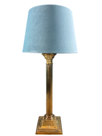 Antiek gouden sfeerlamp / tafellamp goudkleur met nieuwe lampenkap.