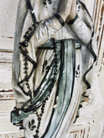 Groot antiek Mariabeeld van gips, prachtig!