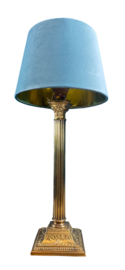 Antiek gouden sfeerlamp / tafellamp goudkleur met nieuwe lampenkap.