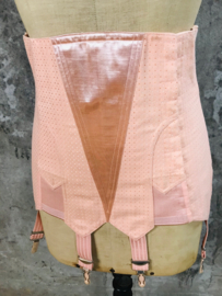 Brocante Frans korset (corset) ringlijn zalmroze