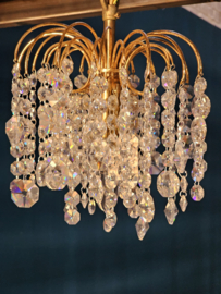 Vintage Hollywood regency set hanglampjes kristal (model teardrop)