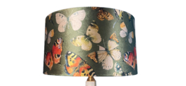 Vintage xl sfeerlamp / tafellamp onyx en vlinders