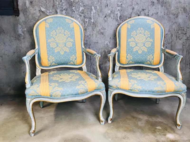Set Franse Louis XVI stoelen, fauteuils.