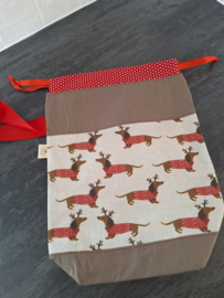 Kerst teckels Project bag