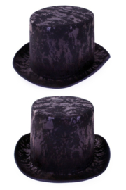 Hoge hoed antiek zwart grijs