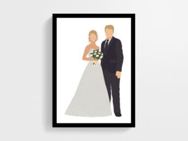 Bruidspaar in eigen samenstelling - Poster