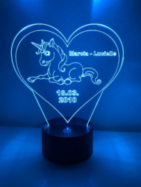 LED Lamp Eenhoorn met Naam + Datum (lig)