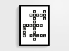 Scrabble poster onthulling zwangerschap