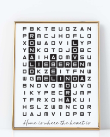 Scrabble woordzoeker familie poster