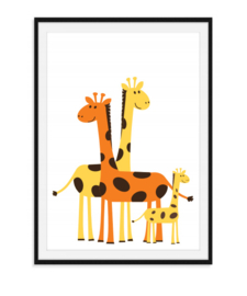 Giraffen - Kleurrijke Poster