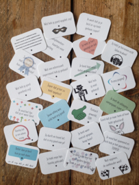 Set van 24 Complimentenkaartjes voor de leerling - Versie 8